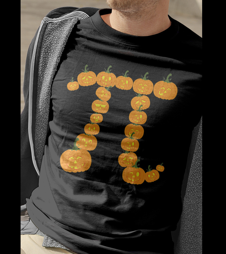 Halloween Pumpkin Pi Symbol Math Fun T-Shirt