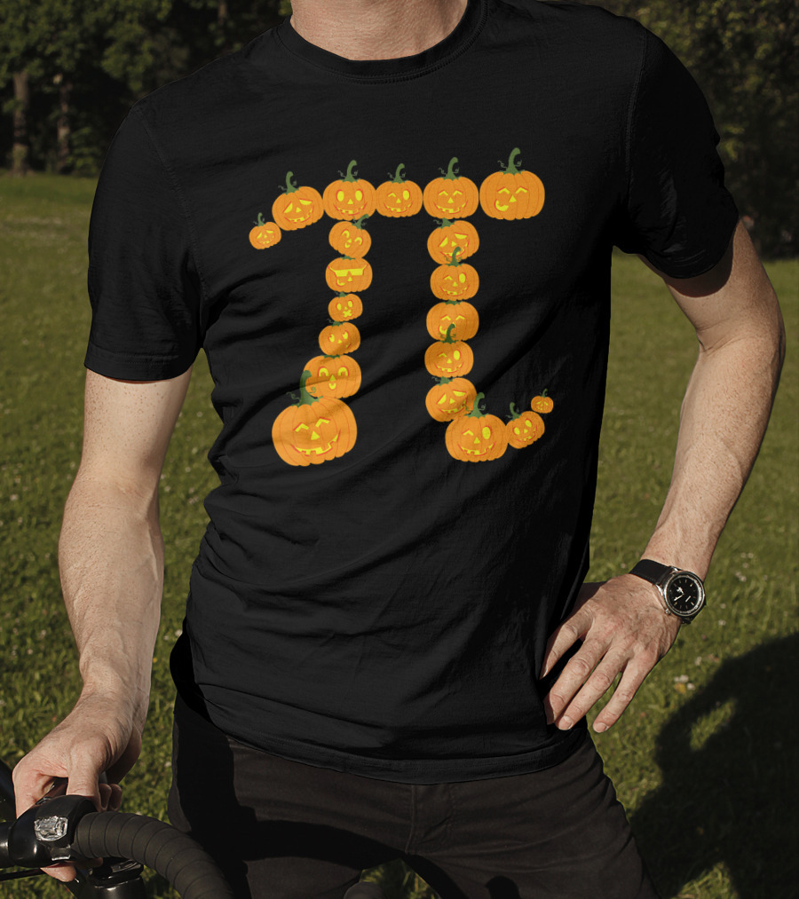 Halloween Pumpkin Pi Symbol Math Fun T-Shirt