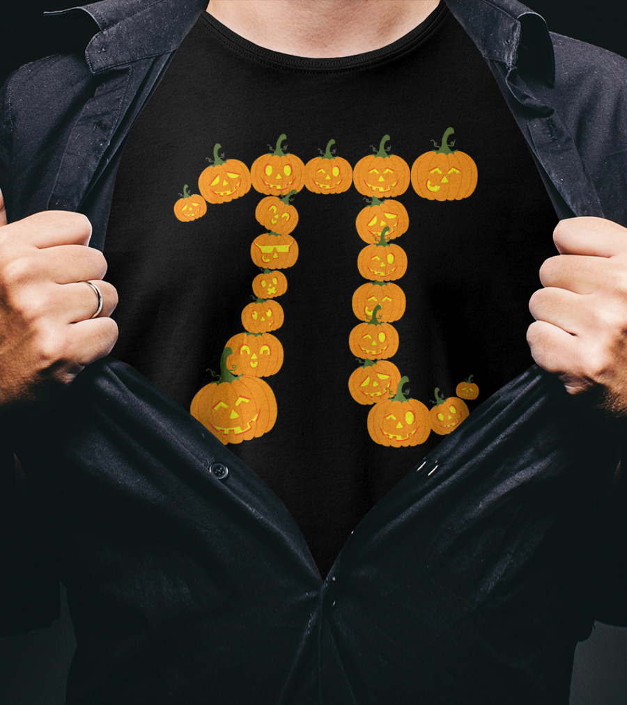 Halloween Pumpkin Pi Symbol Math Fun T-Shirt
