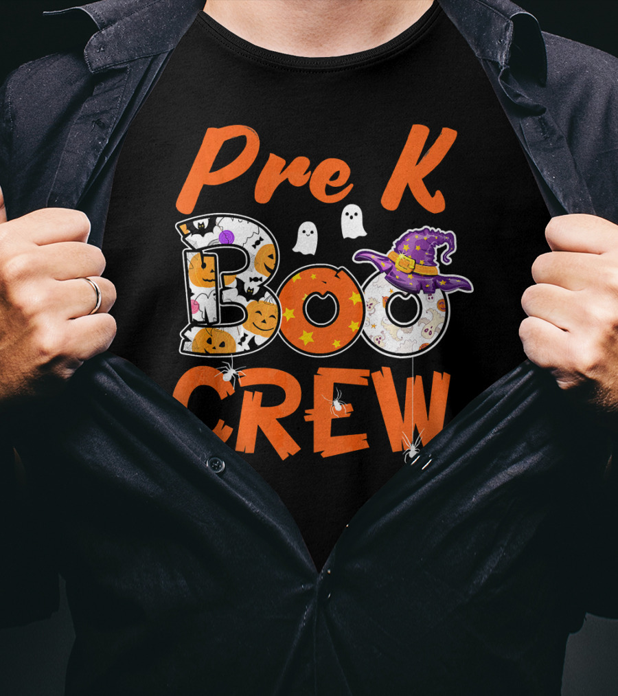 Pre K Boo Crew Teacher Kids Halloween T-Shirt