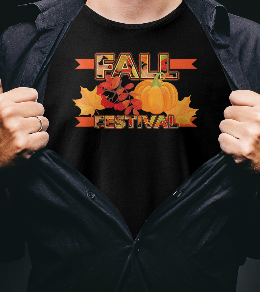 Fall Festival Autumn Leaves Pumpkin T-Shirt