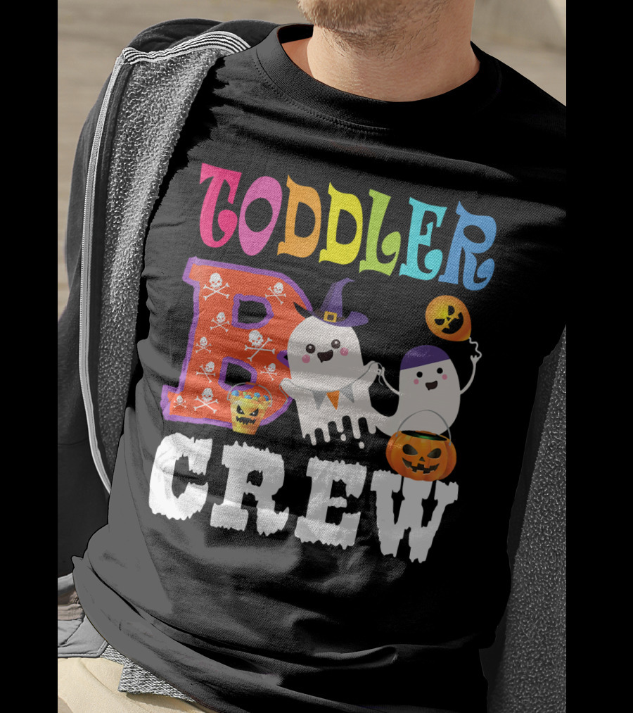 Toddler Boo Crew Halloween Ghosts And Skulls T-Shirt