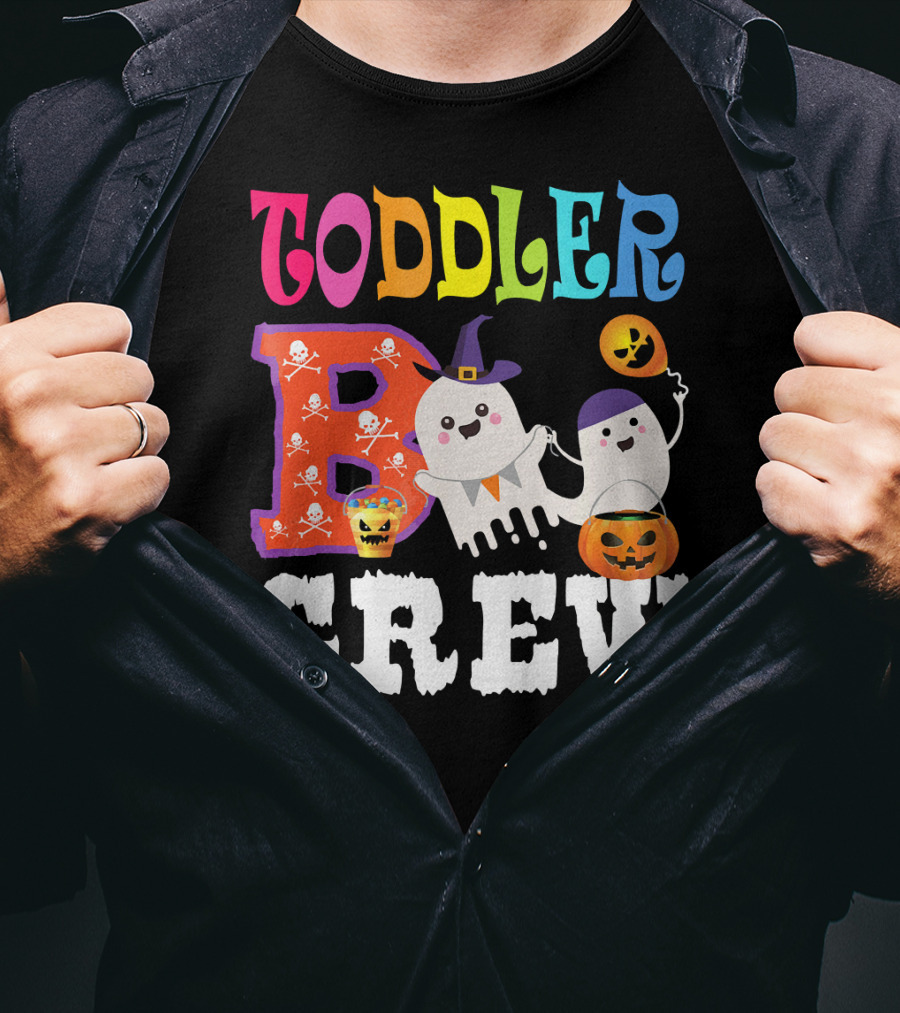 Toddler Boo Crew Halloween Ghosts And Skulls T-Shirt