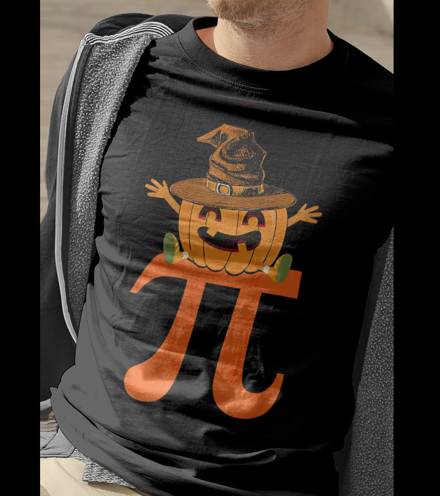 Halloween Pumpkin Witch Sitting On Pi T-Shirt