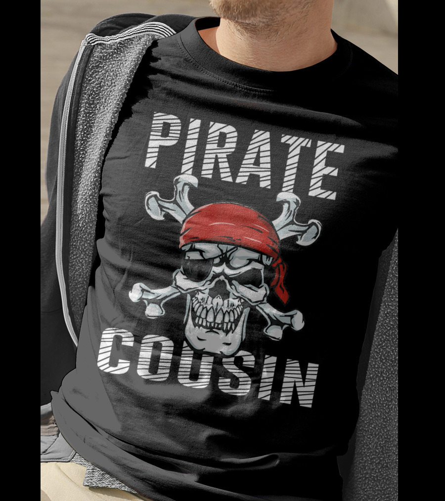 Pirate Cousin Skull Crossbones Bandana T-Shirt