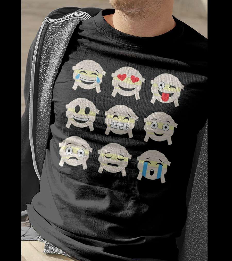 Mummy Emoji Funny Faces Emoticon Mummies Collection T-Shirt