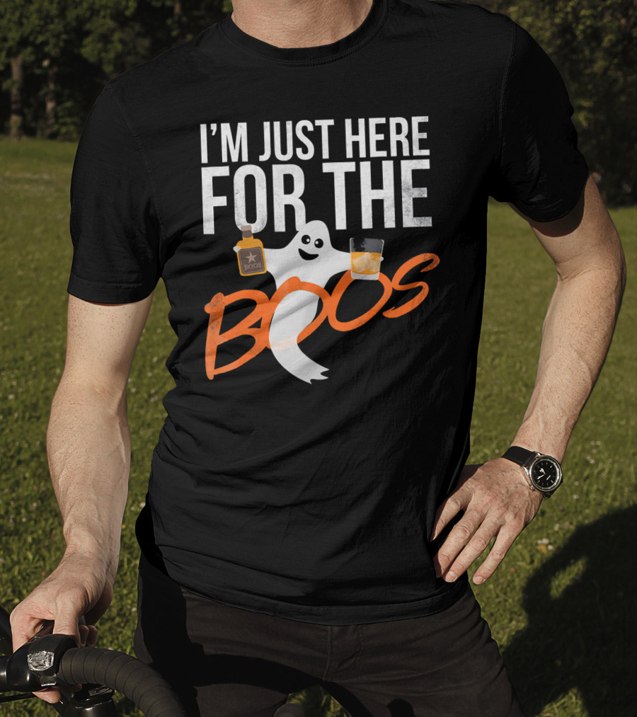 I'm Just Here For The Boos Funny Ghost Whisky T-Shirt