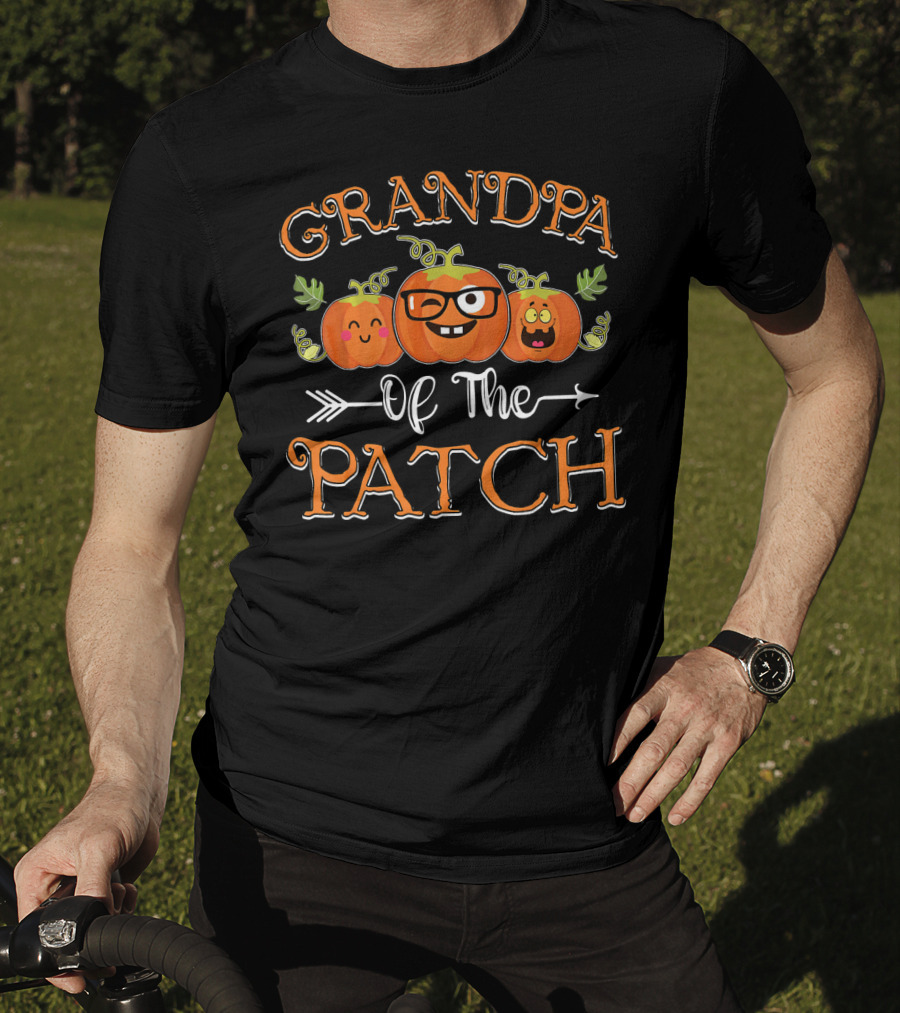 Grandpa Of The Patch Cute Pumpkin Family Faces T-Shirt