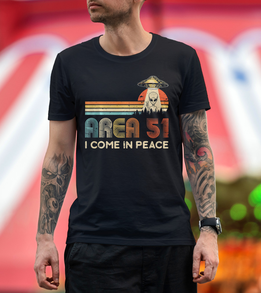Area 51 I Come In Peace Alien UFO T-Shirt