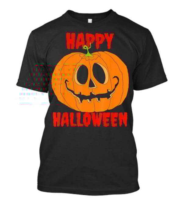 Happy Halloween Big Orange Jack O Lantern Pumpkin T-Shirt