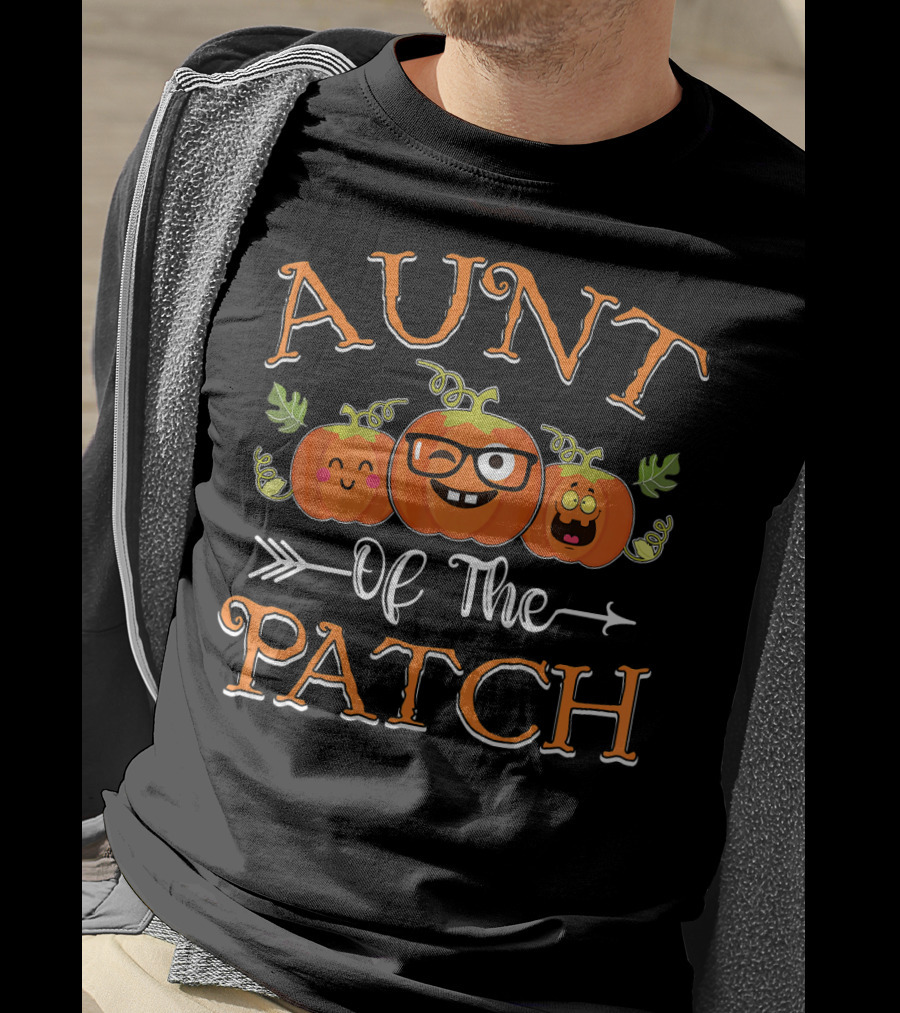 Aunt Of The Pumpkin Patch Cute Cartoon Pumpkins T-Shirt