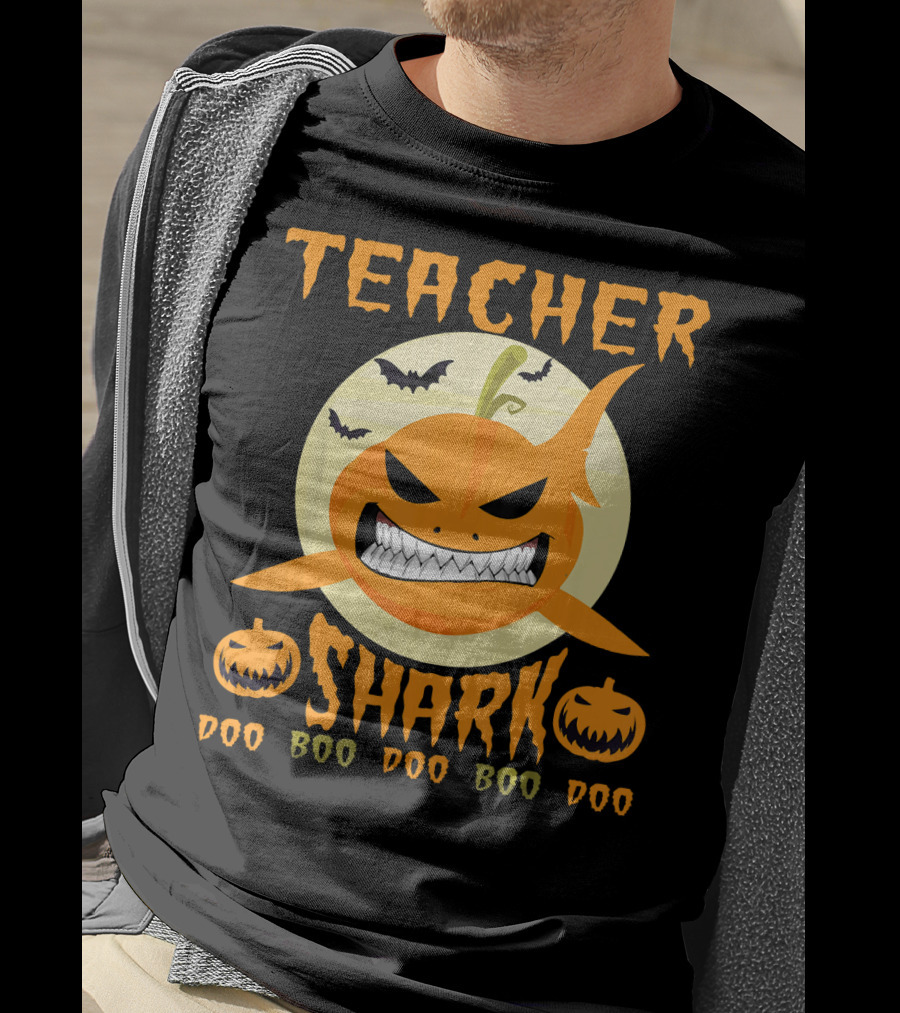 Teacher Shark Doo Doo Boo Boo Pumpkin Halloween T-Shirt