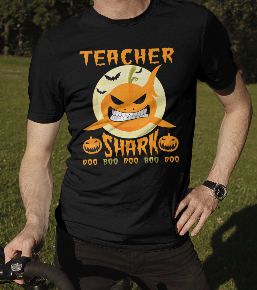 Teacher Shark Doo Doo Boo Boo Pumpkin Halloween T-Shirt