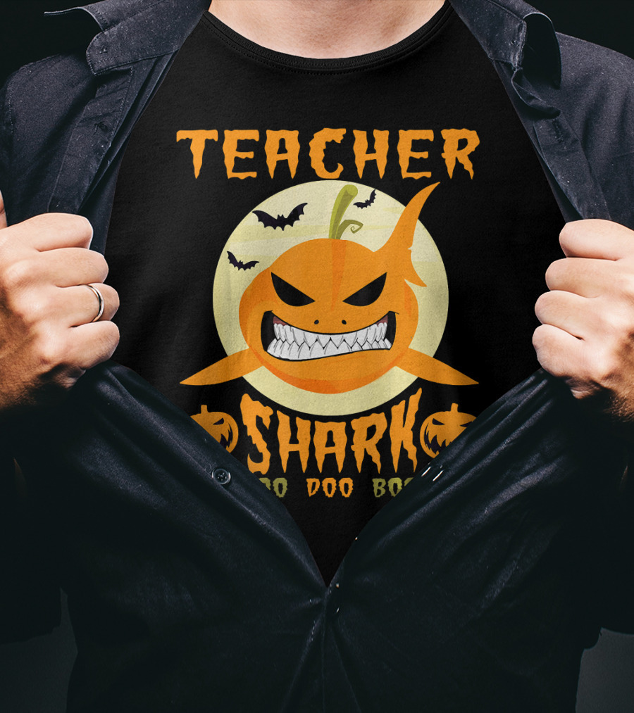 Teacher Shark Doo Doo Boo Boo Pumpkin Halloween T-Shirt