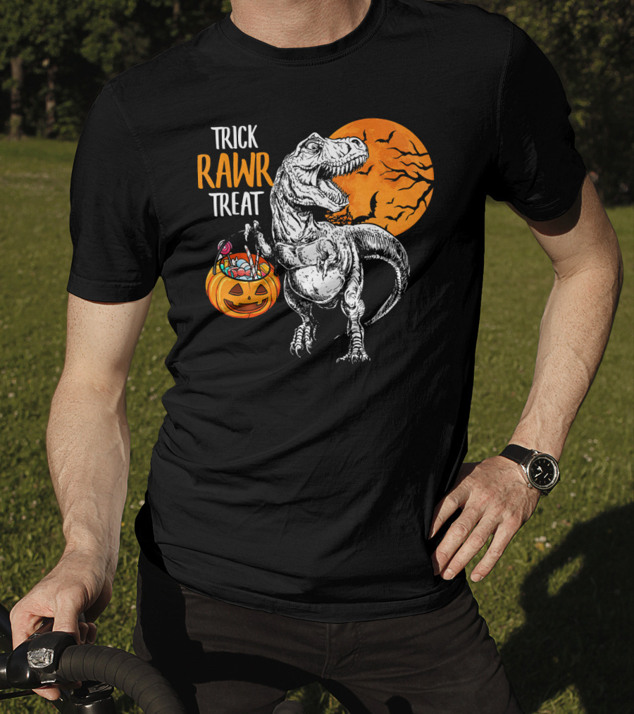 Trick Rawr Treat Dinosaur Rex Pumpkin Moon T-Shirt