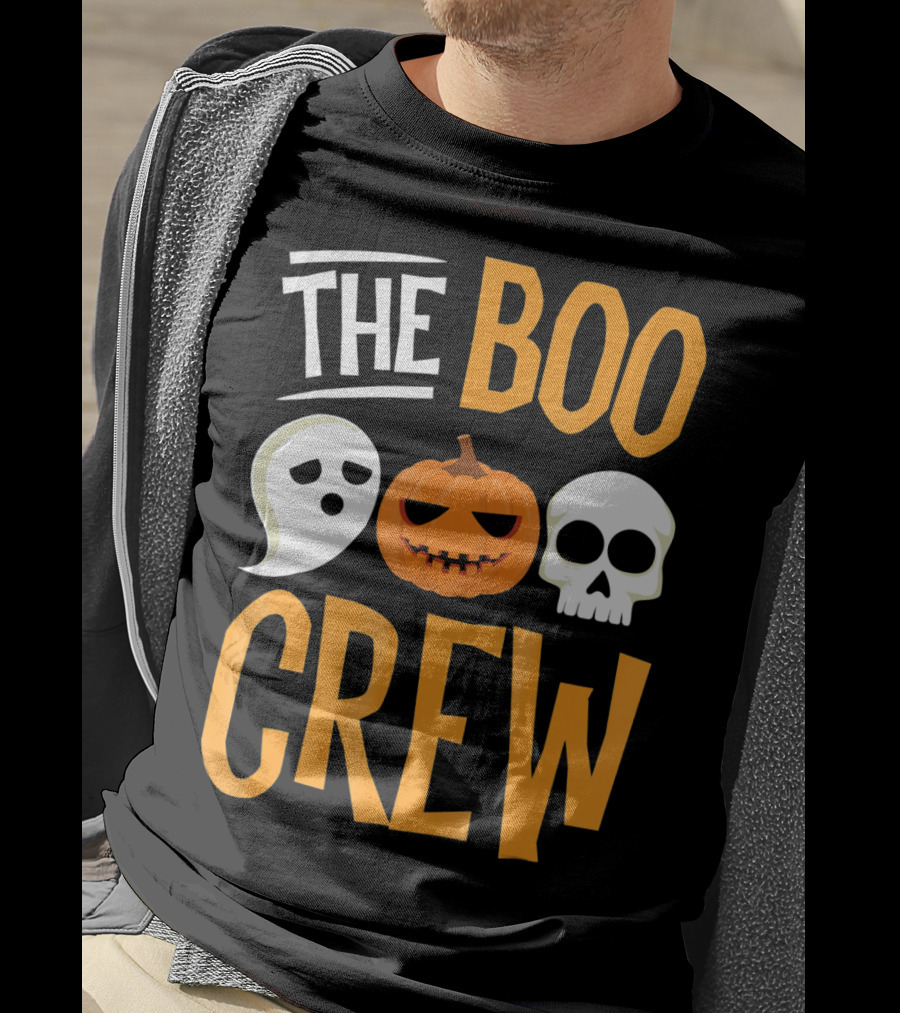 The Boo Crew Ghost Pumpkin Skull Halloween T-Shirt