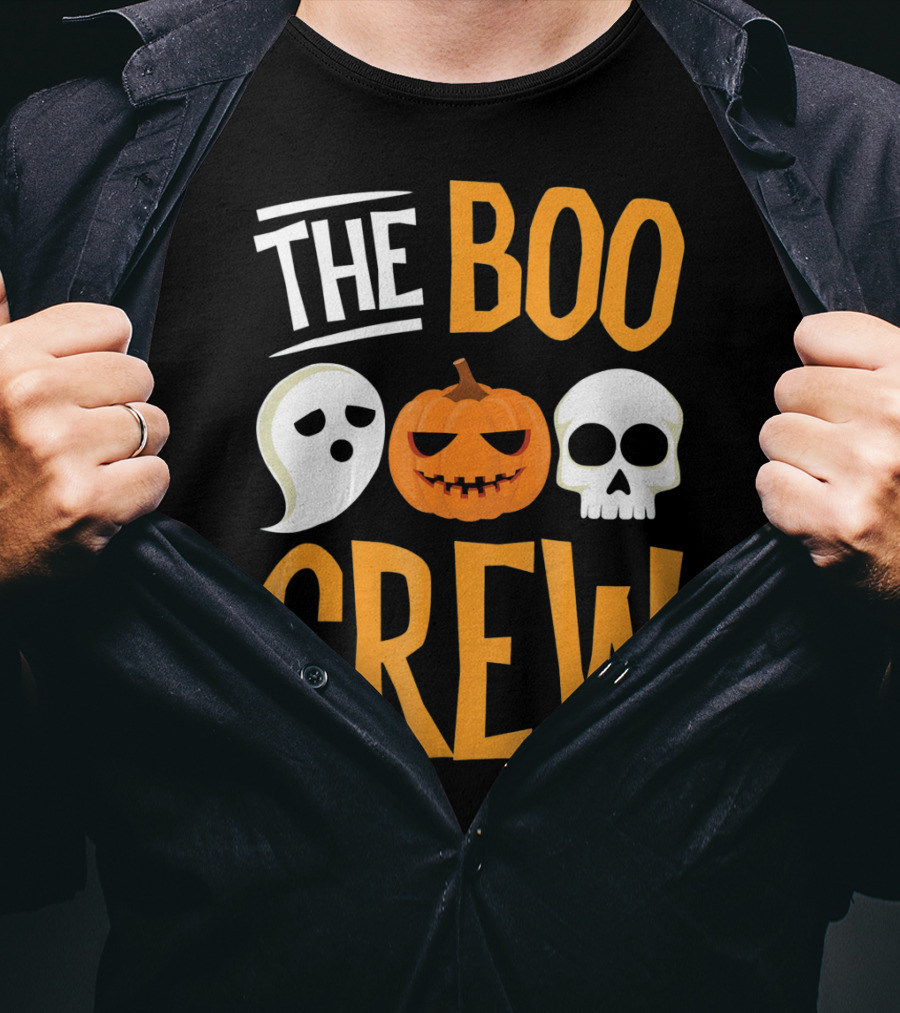 The Boo Crew Ghost Pumpkin Skull Halloween T-Shirt
