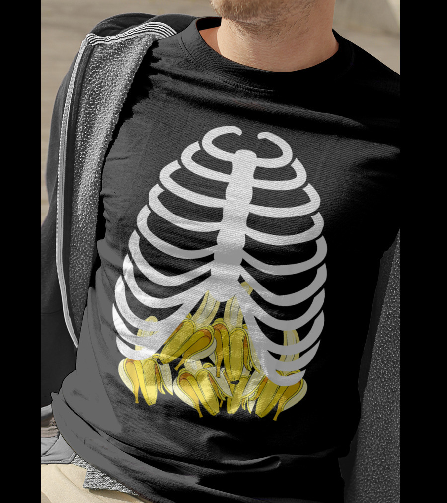 Halloween Rib Cage Banana Costume Adult Youth Kids T-Shirt
