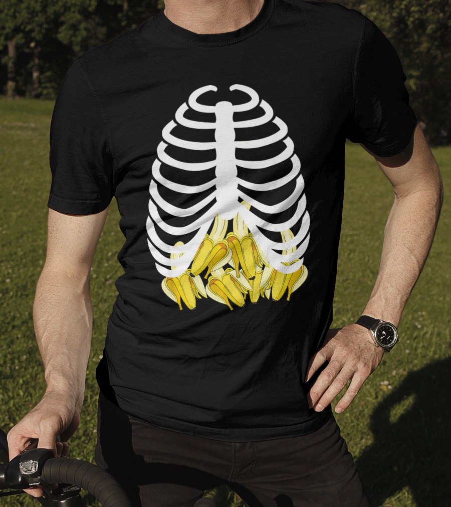 Halloween Rib Cage Banana Costume Adult Youth Kids T-Shirt