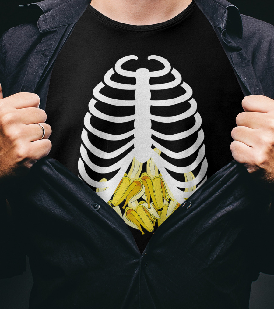 Halloween Rib Cage Banana Costume Adult Youth Kids T-Shirt