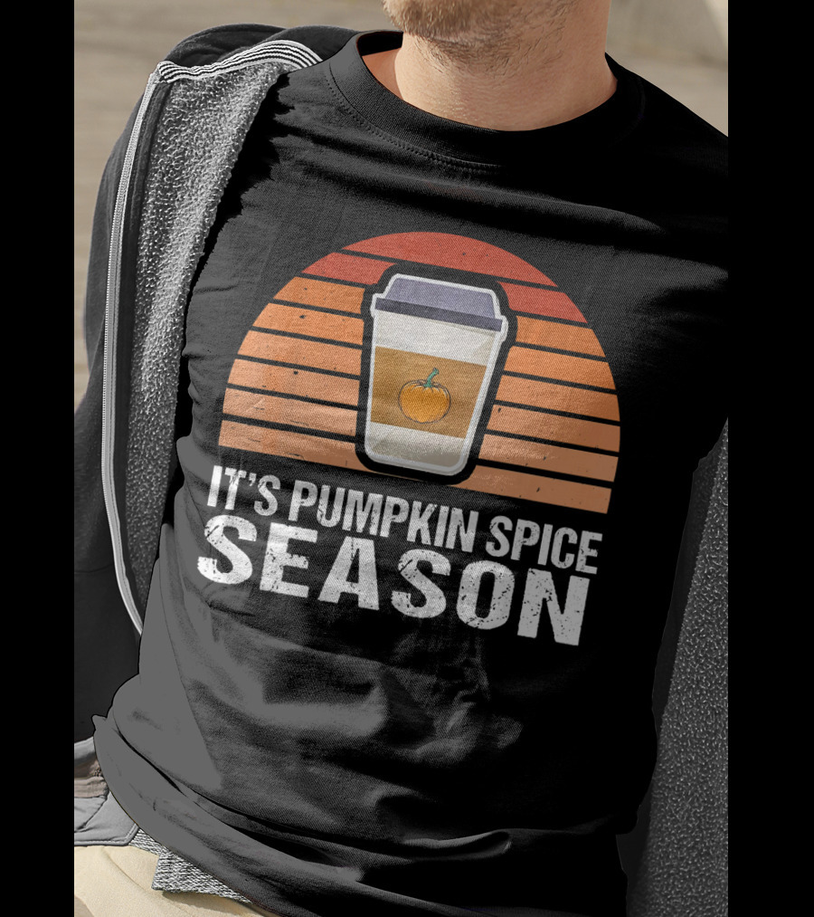 It's Pumpkin Spice Season Vintage Sunset Coffee Cup T-Shirt