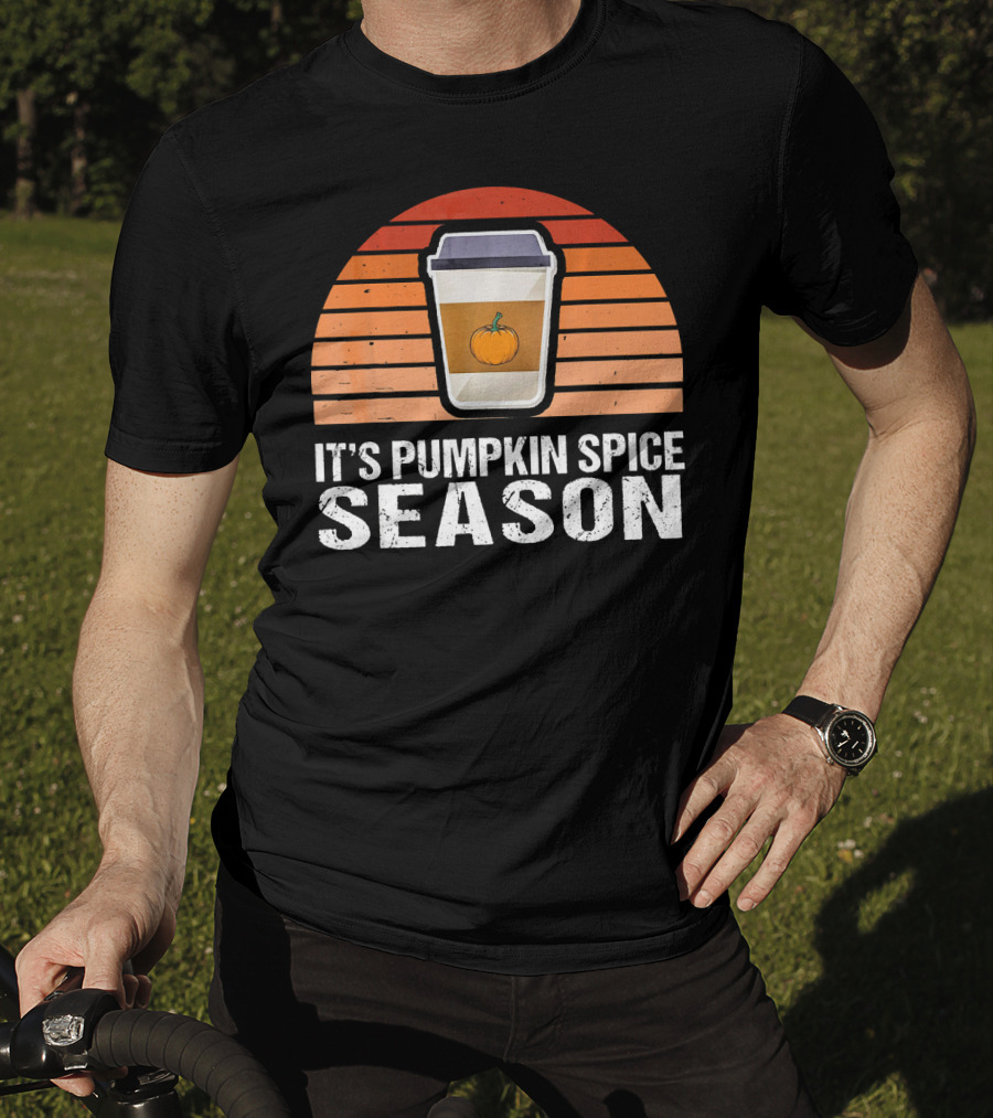 It's Pumpkin Spice Season Vintage Sunset Coffee Cup T-Shirt