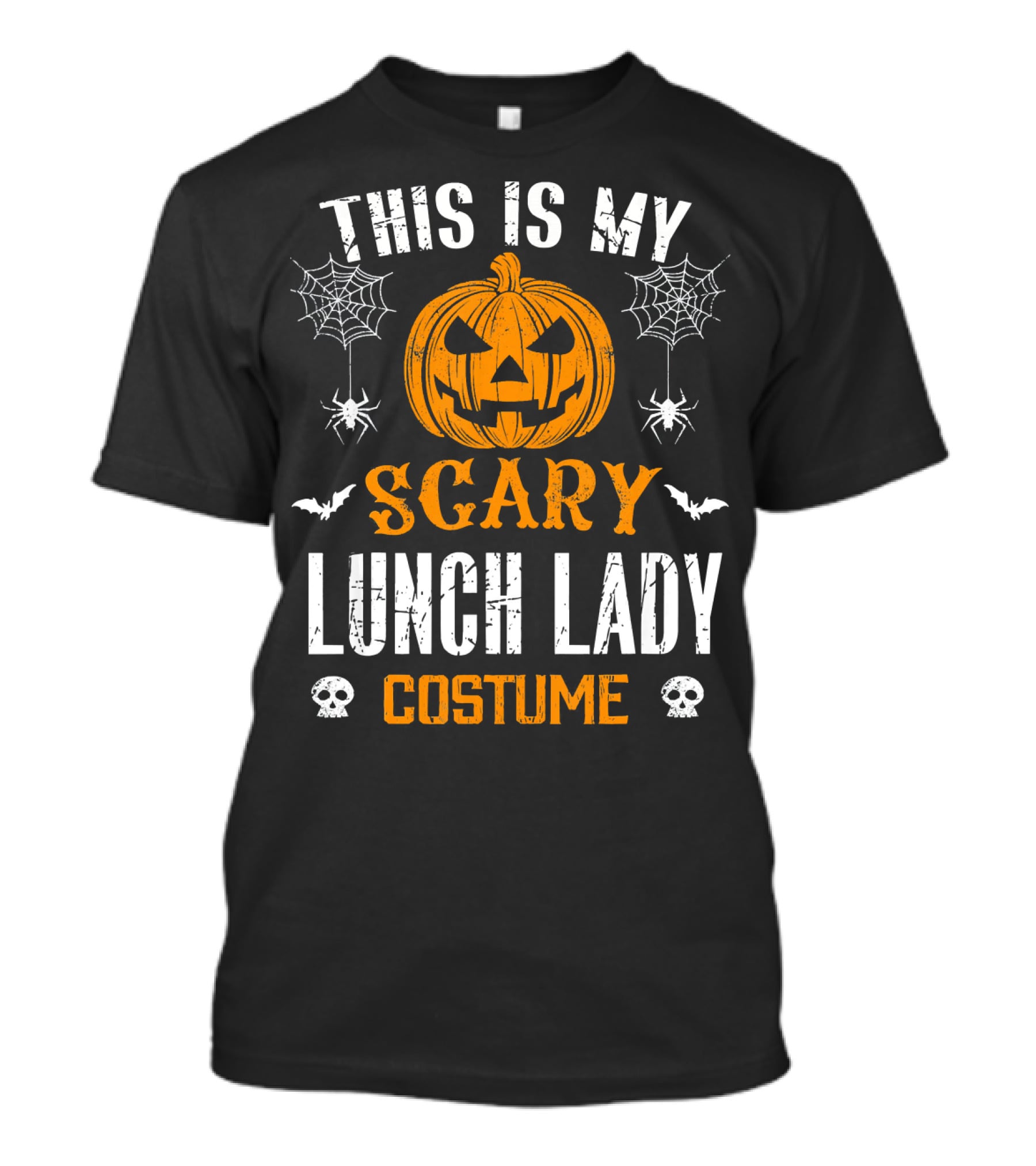 This Is My Scary Lunch Lady Halloween Costume With Pumpkin And Spiders T-Shirt
