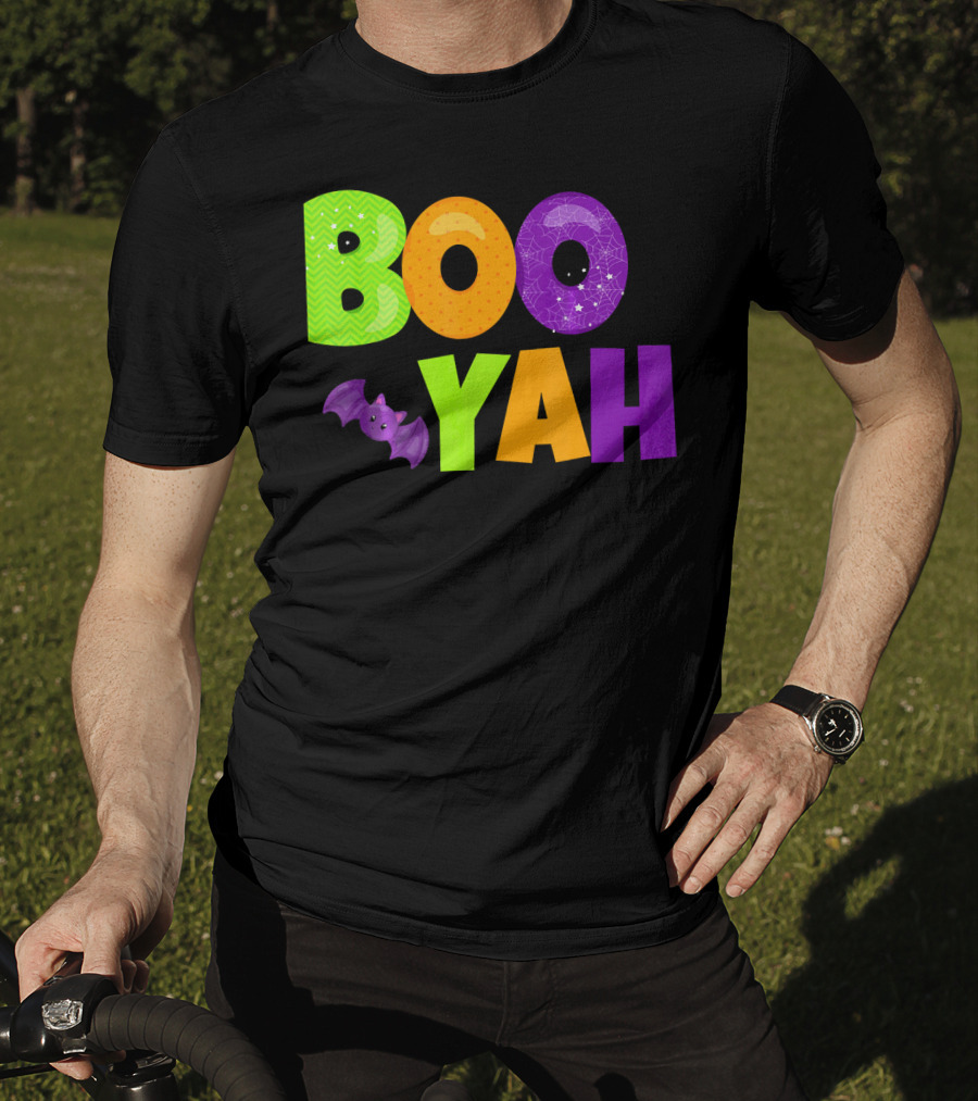 Boo Yah Halloween Bat Spooky Colors T-Shirt