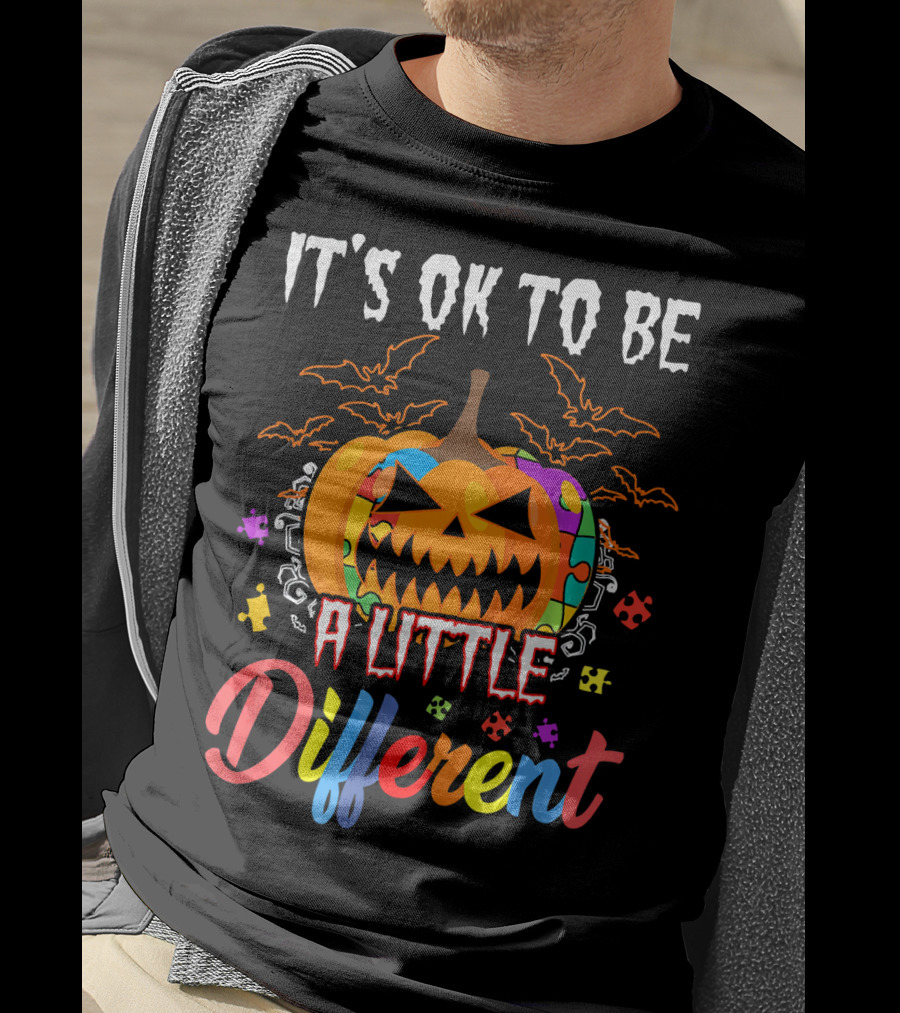 It's Ok To Be A Little Different Halloween Pumpkin T-Shirt