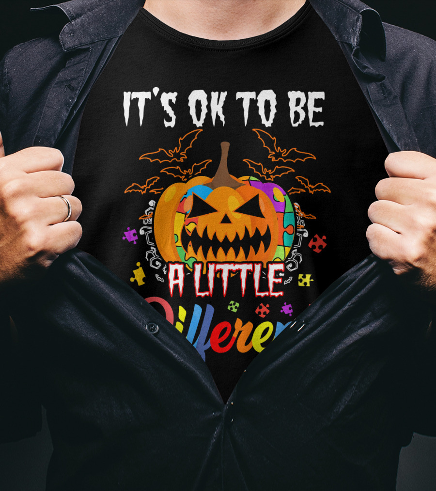 It's Ok To Be A Little Different Halloween Pumpkin T-Shirt
