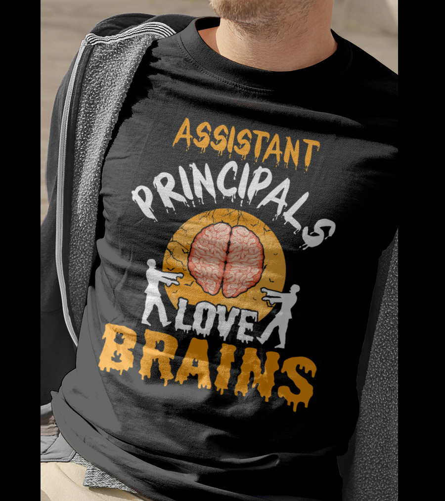 Assistant Principals Love Brains Zombie Style Halloween T-Shirt