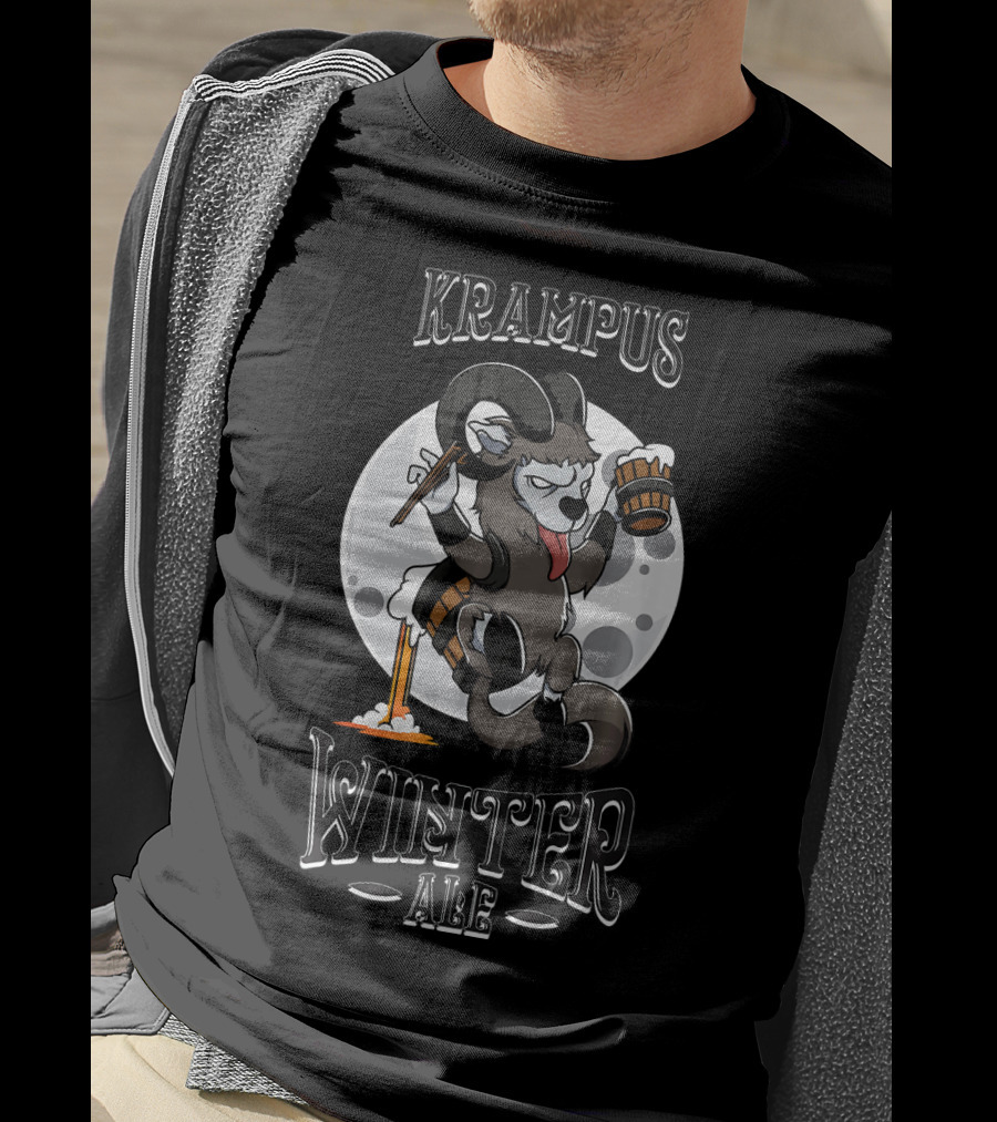 Krampus Winter Ale Beer Goth Horror Moon Character T-Shirt