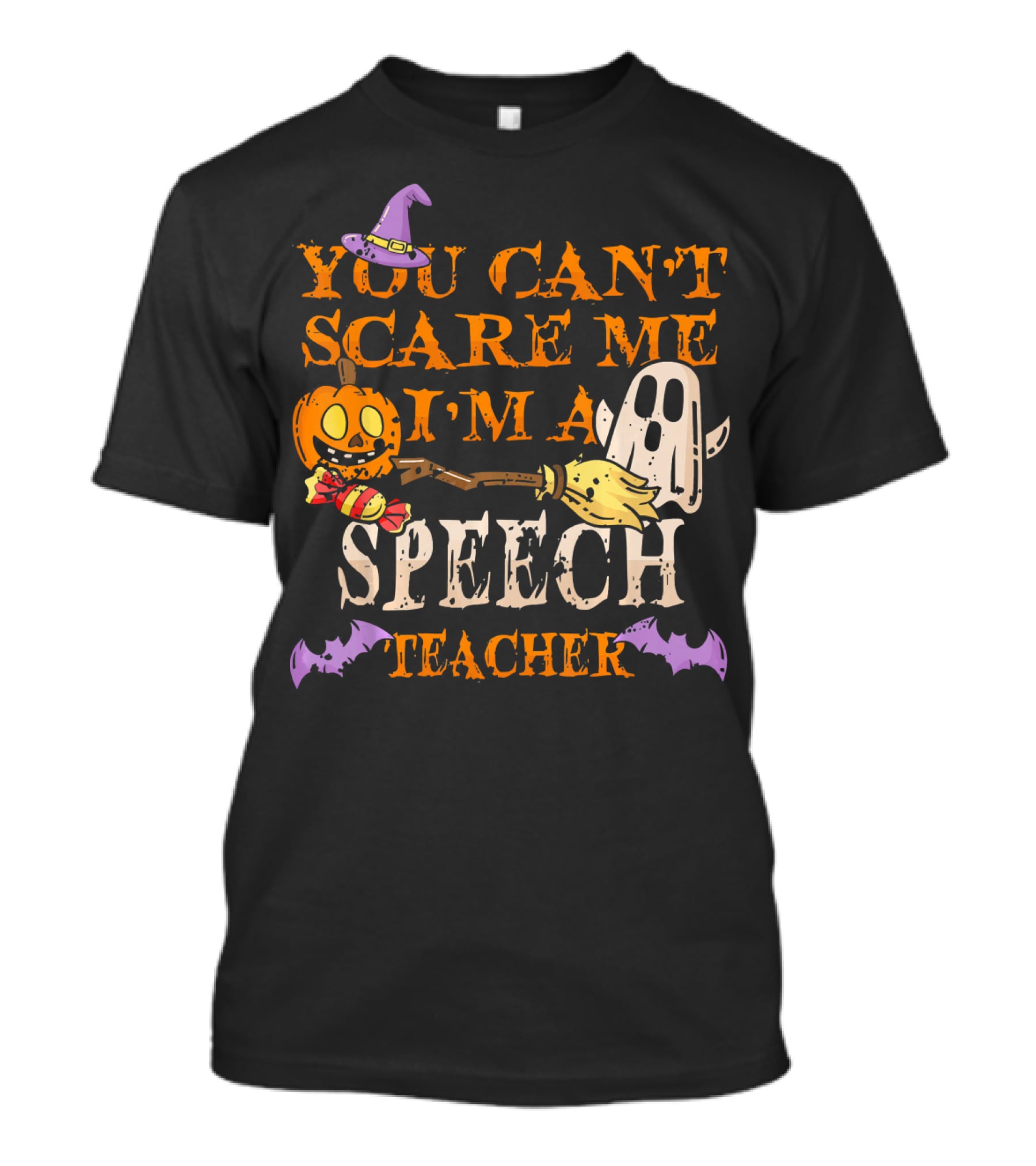 You Can't Scare Me I'm A Speech Teacher Halloween Ghost Pumpkin T-Shirt