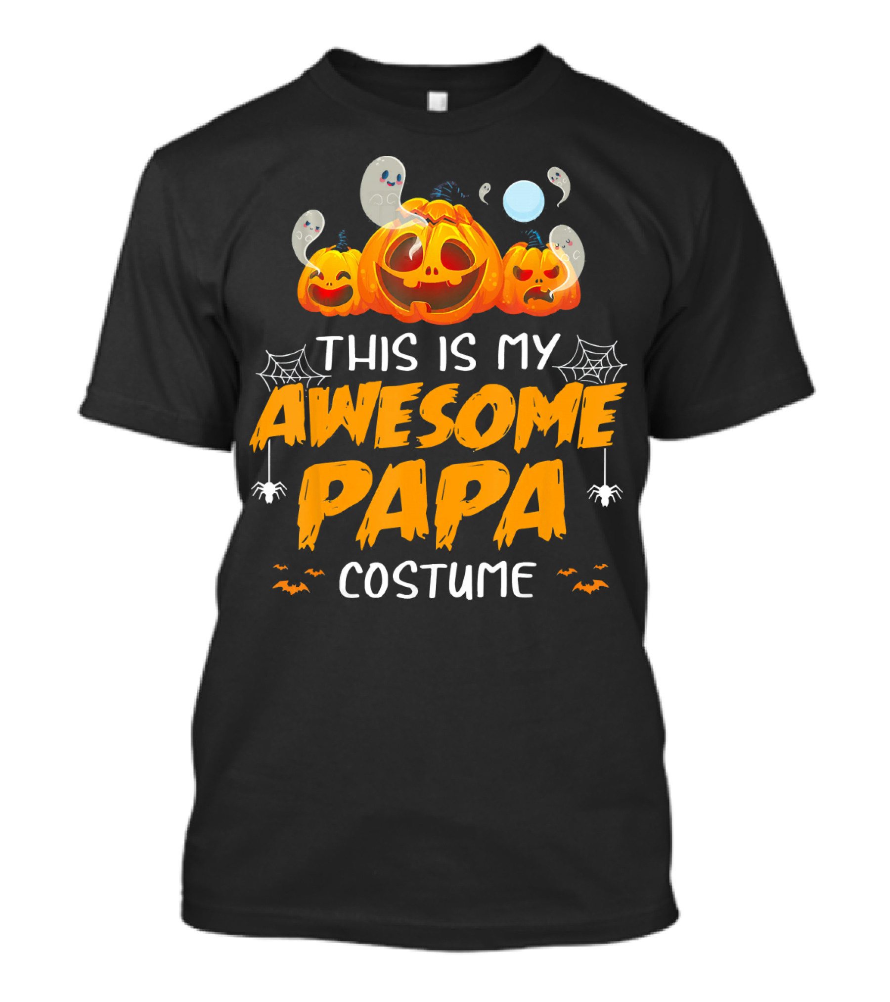 This Is My Awesome Papa Costume Funny Halloween Pumpkins Spiders Ghosts Bats T-Shirt