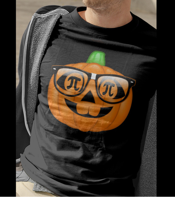 Pi Math Nerdy Pumpkin With Glasses Emoji T-Shirt