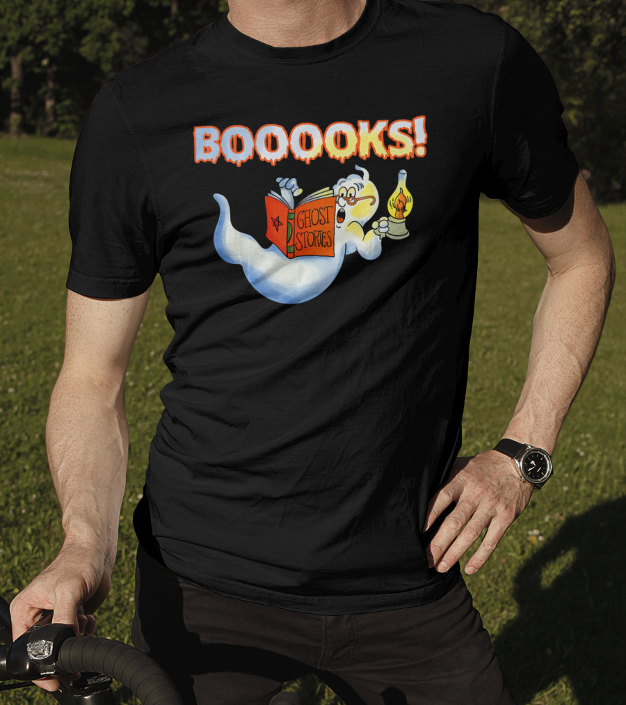Halloween Ghost Booooks Ghost Stories Lamp Book Lover T-Shirt