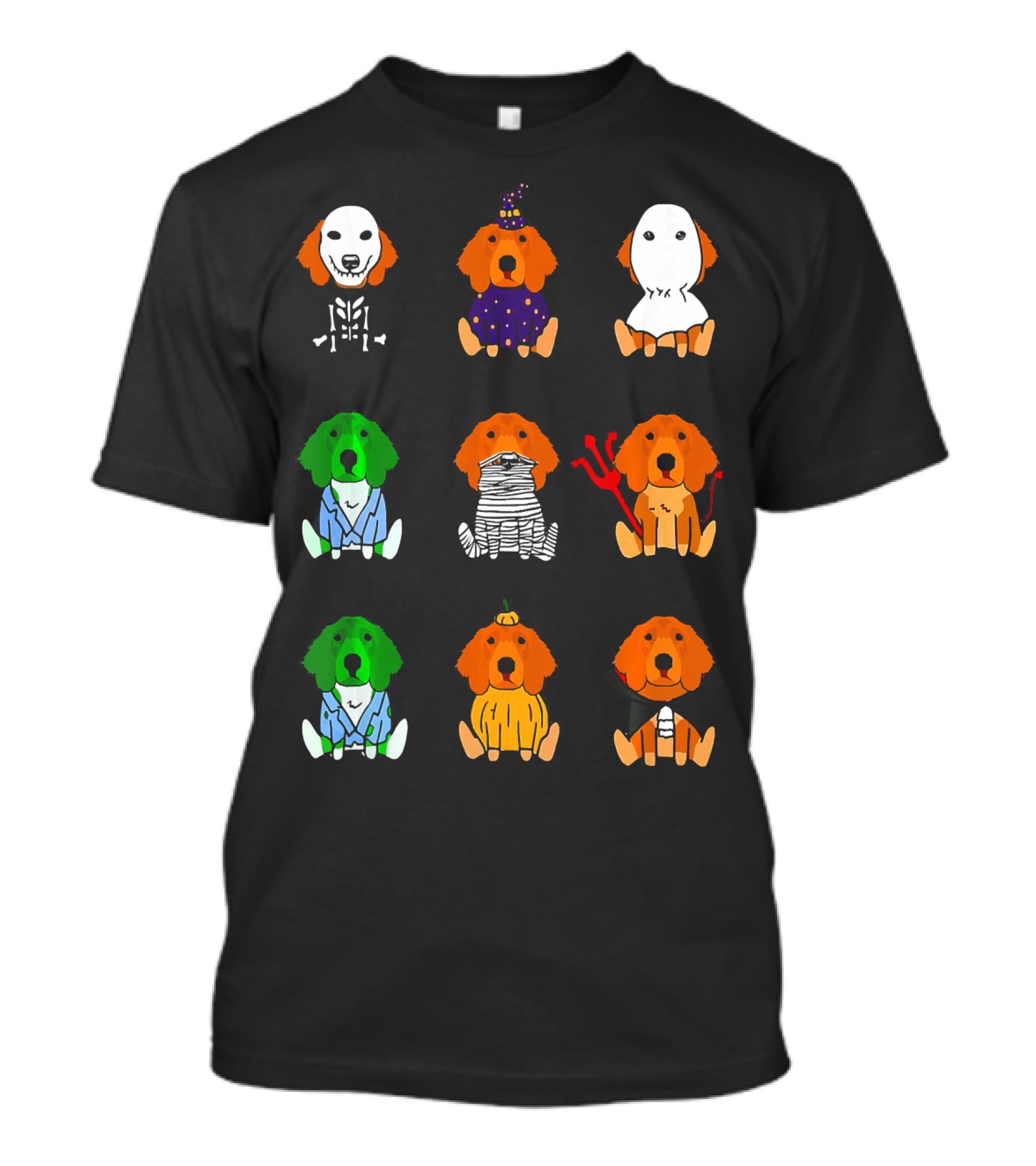 Irish Setter Halloween Costumes Skeleton Mummy Ghost Devil Pumpkin Wizard Green Monster T-Shirt
