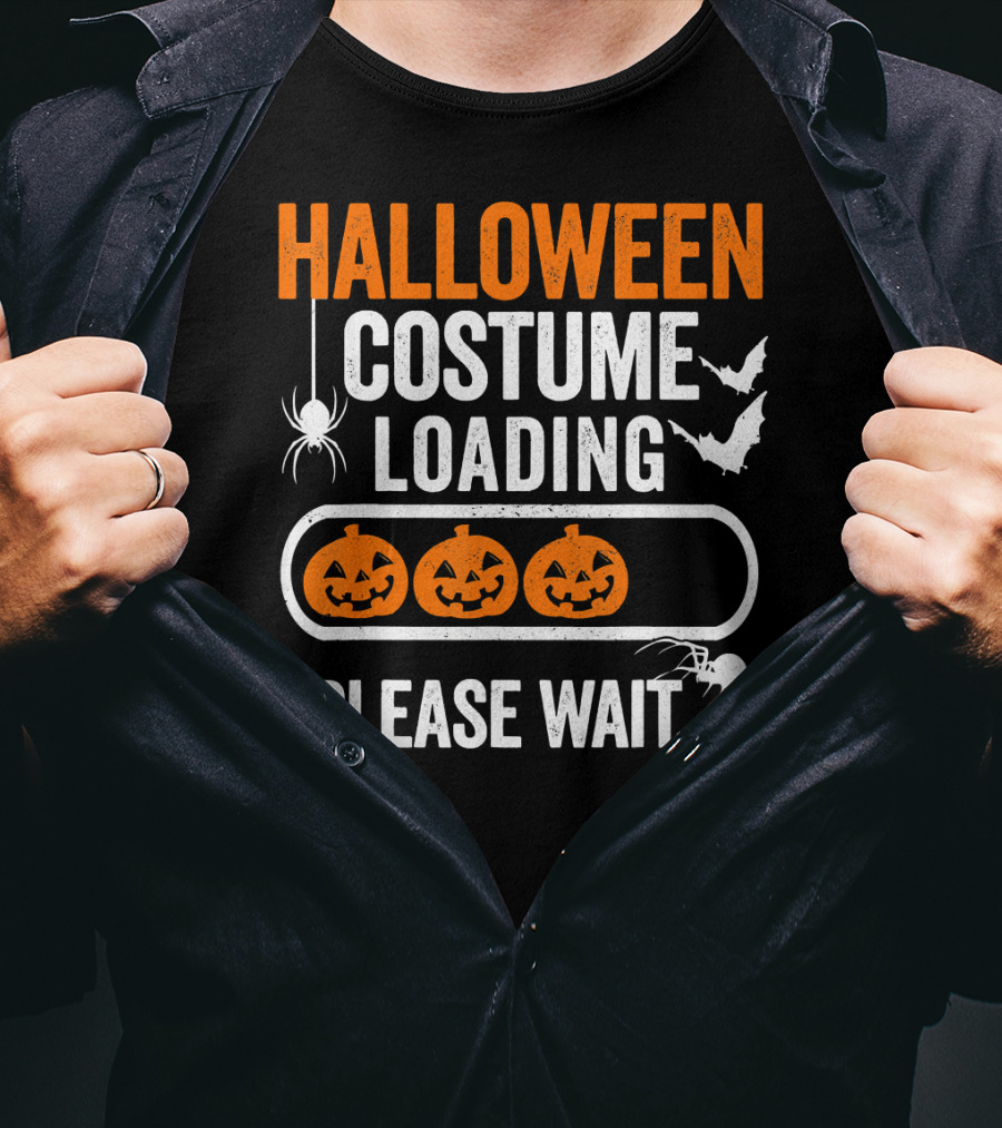 Halloween Costume Loading Please Wait Pumpkin Gamer T-Shirt