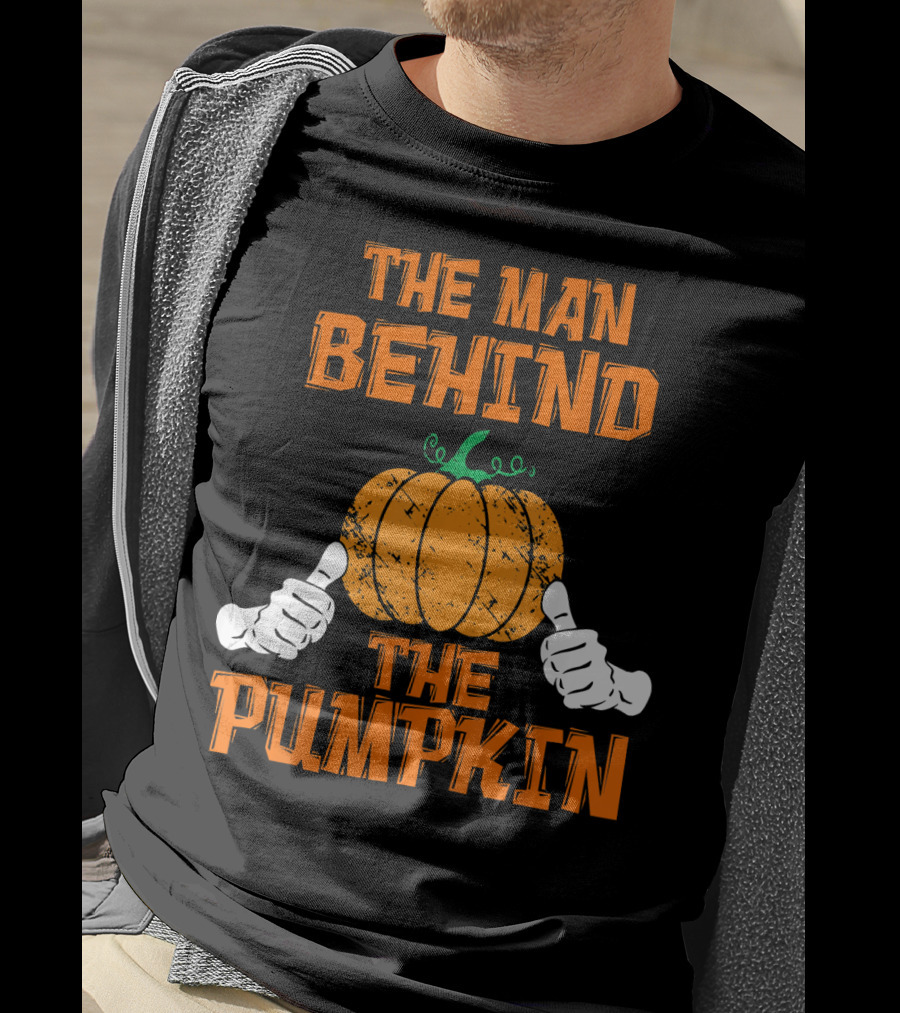 The Man Behind The Pumpkin Halloween Pregnancy Reveal T-Shirt