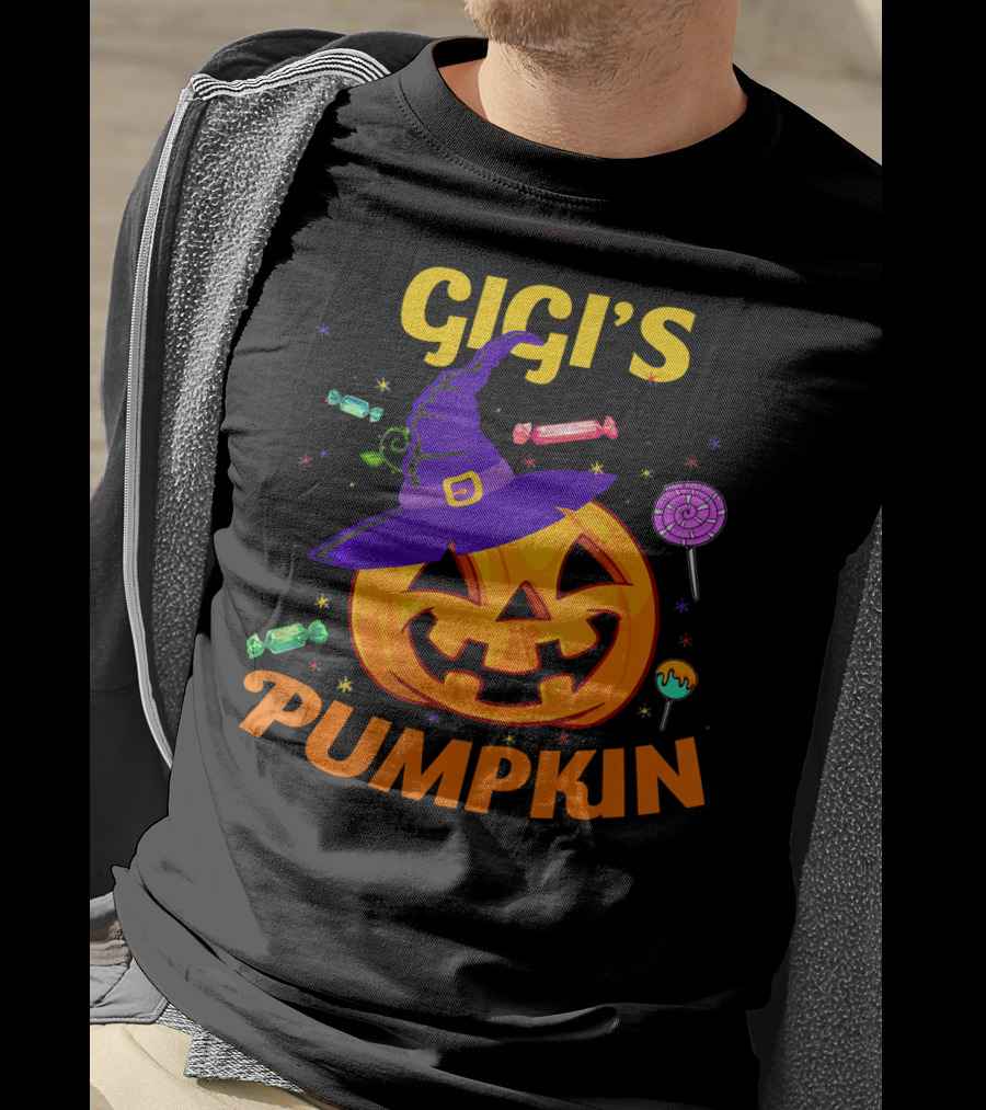 Gigi's Pumpkin Halloween Candy Witch Hat Toddler T-Shirt