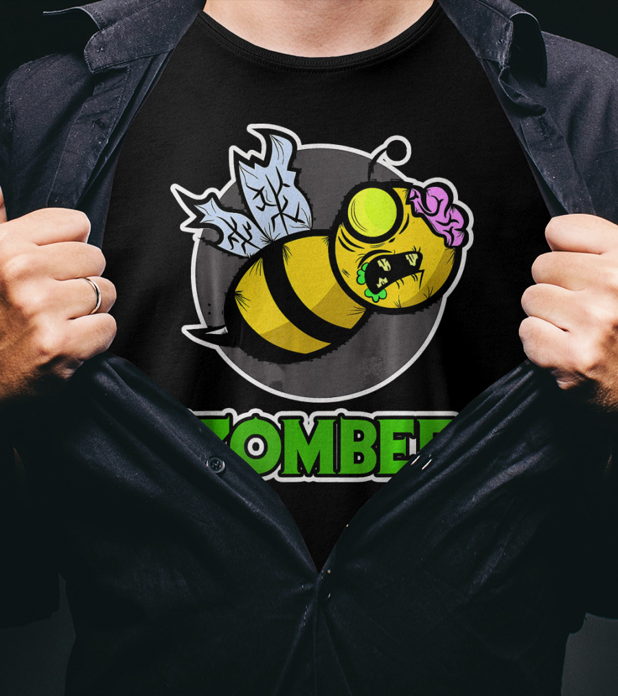 Zombee Halloween Bee With Brain And Wings T-Shirt