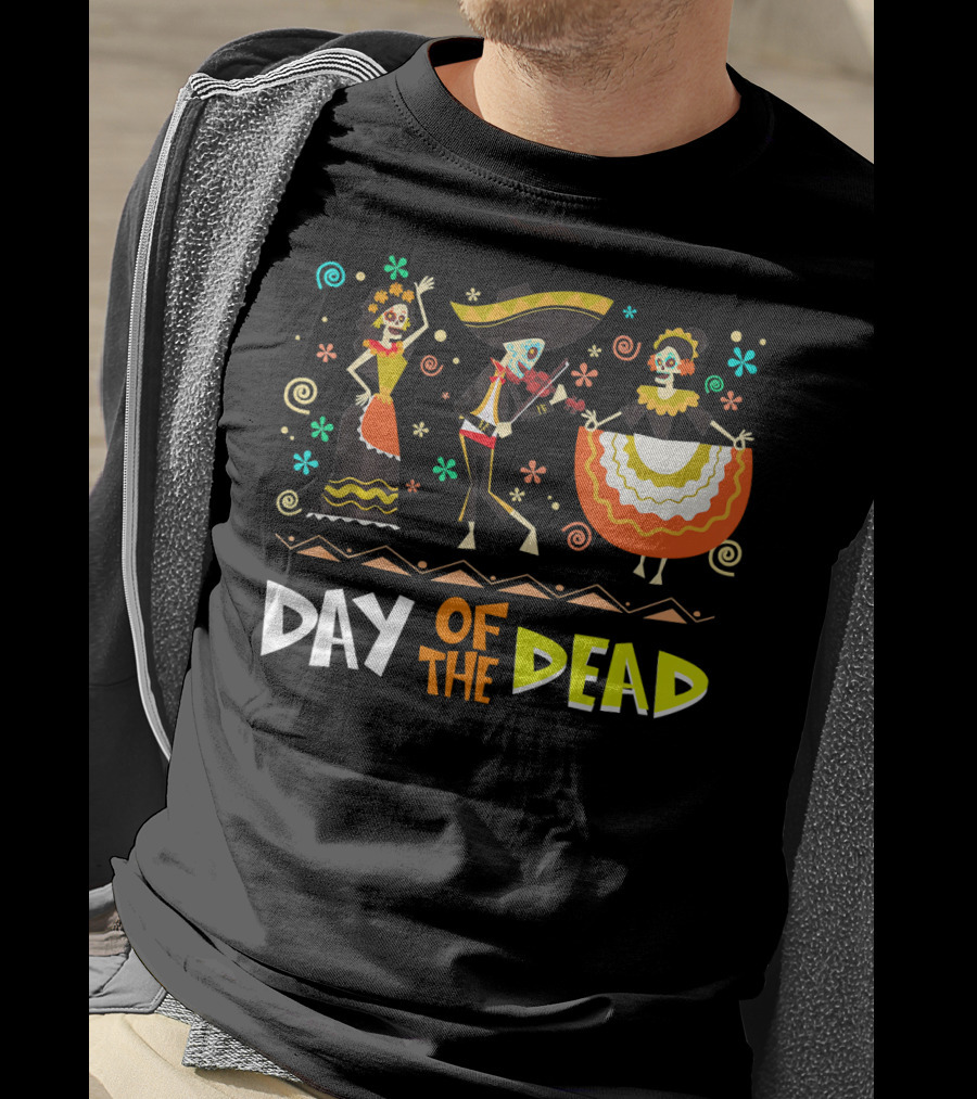 Day Of The Dead Dia De Los Muertos Sugar Skulls Festive Dance T-Shirt