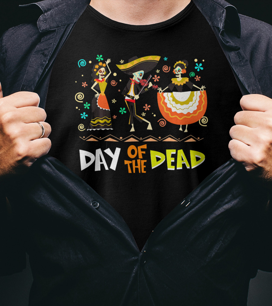Day Of The Dead Dia De Los Muertos Sugar Skulls Festive Dance T-Shirt