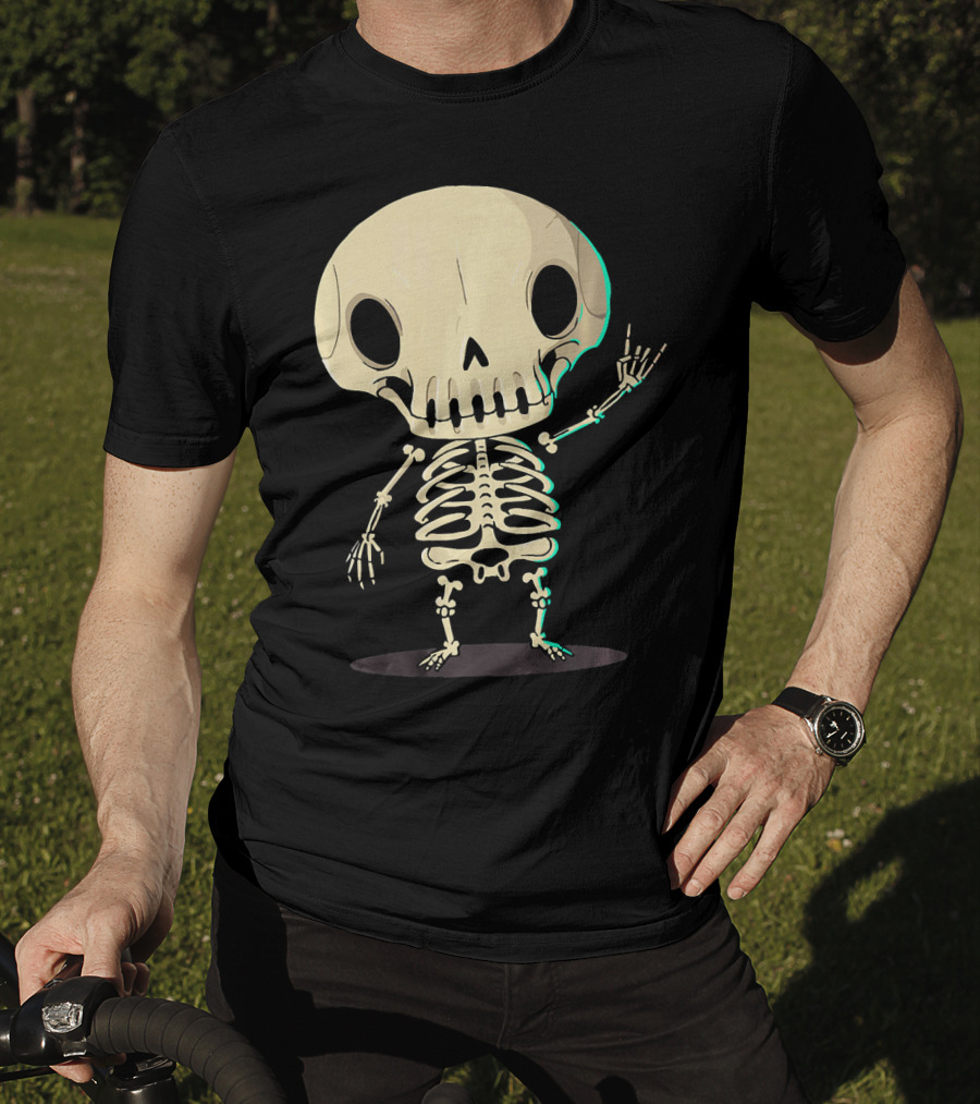 SKELETON Halloween Costume Rib Cute Skull Bones T-Shirt