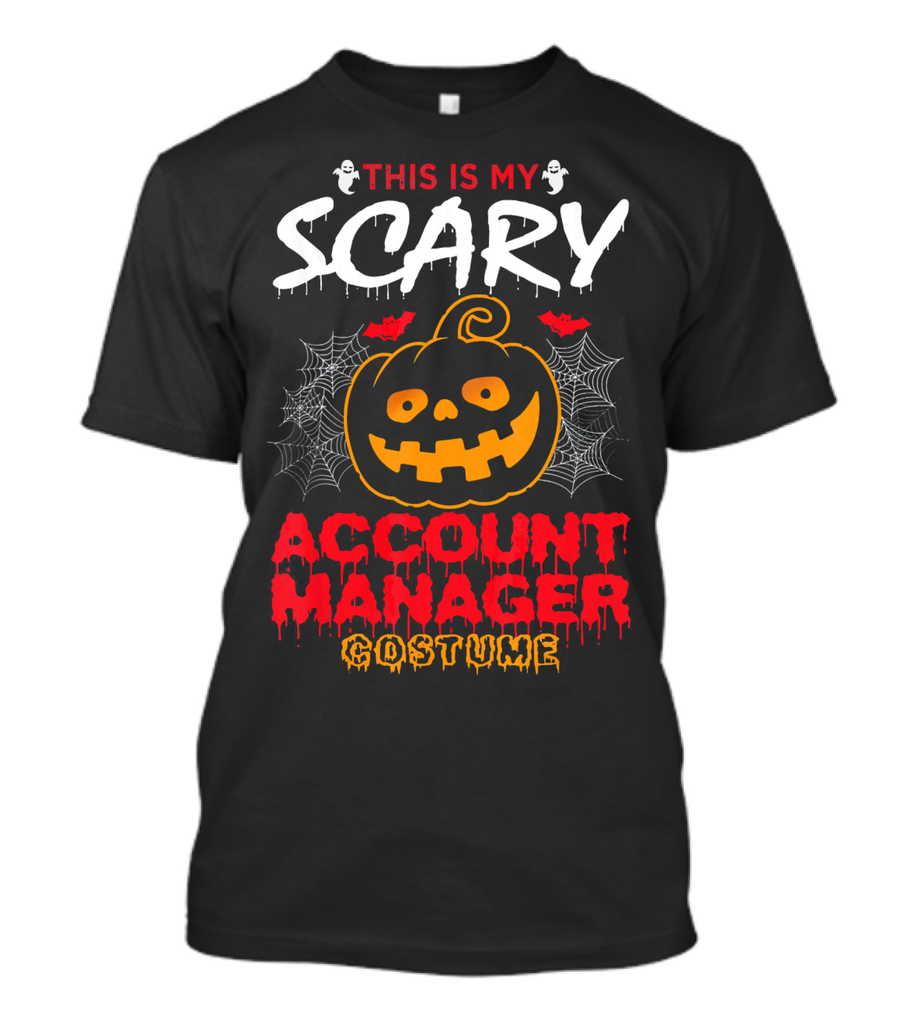 This Is My Scary Account Manager Costume With Jack-O'-Lantern Ghosts And Spiderwebs T-Shirt