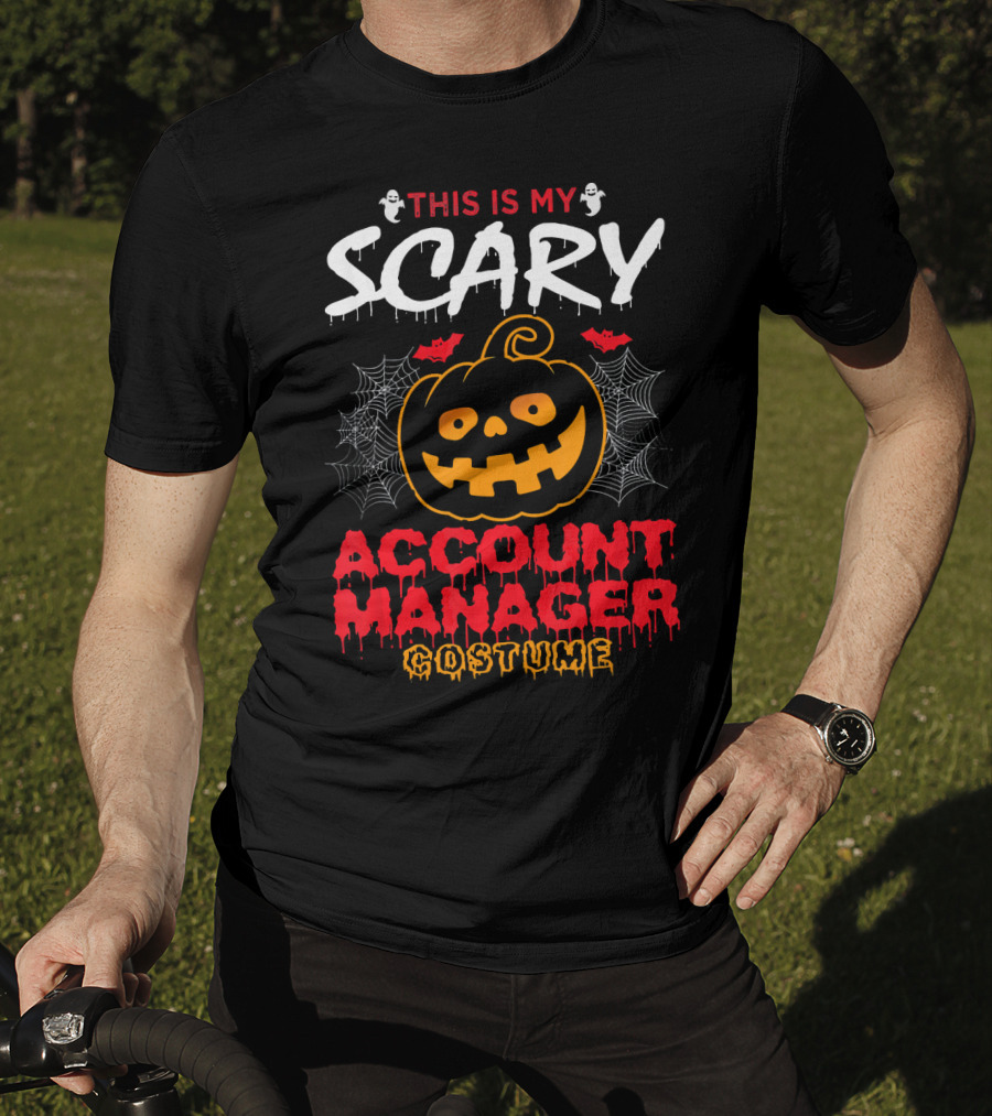 This Is My Scary Account Manager Costume With Jack-O'-Lantern Ghosts And Spiderwebs T-Shirt