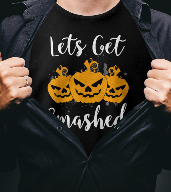 Lets Get Smashed Pumpkin Halloween Party Trio T-Shirt