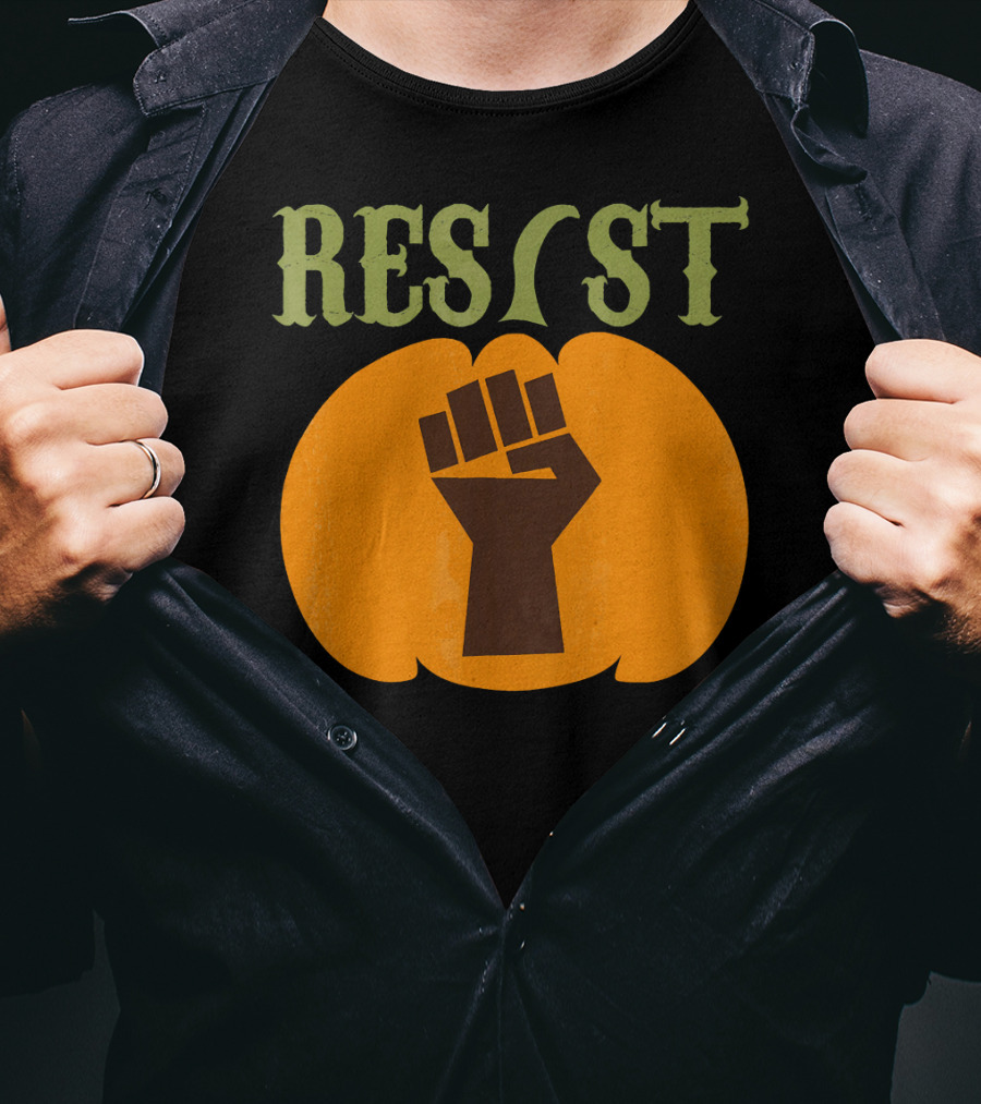 Resist Halloween Pumpkin Fist Political T-Shirt