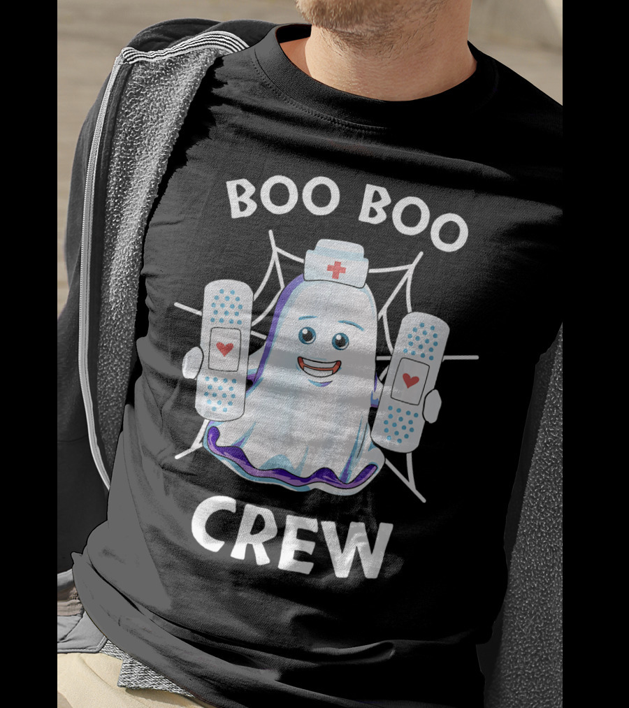 BOO BOO CREW Halloween Funny Nurse Costume T-Shirt