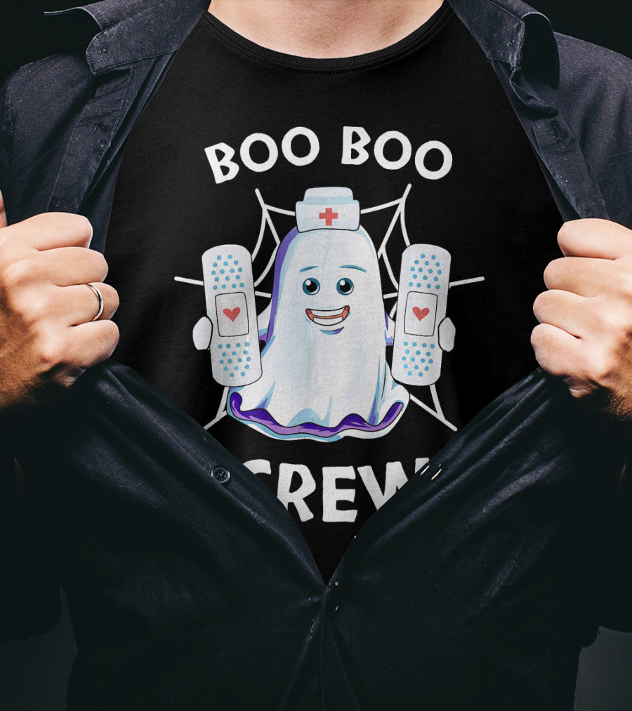 BOO BOO CREW Halloween Funny Nurse Costume T-Shirt